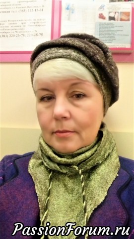 Зелёный мрамор. Шапка и бактус. То, о чём мечтала!