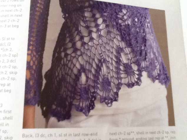 Кофточка -туника крючком из журнала "Crochet so fine"