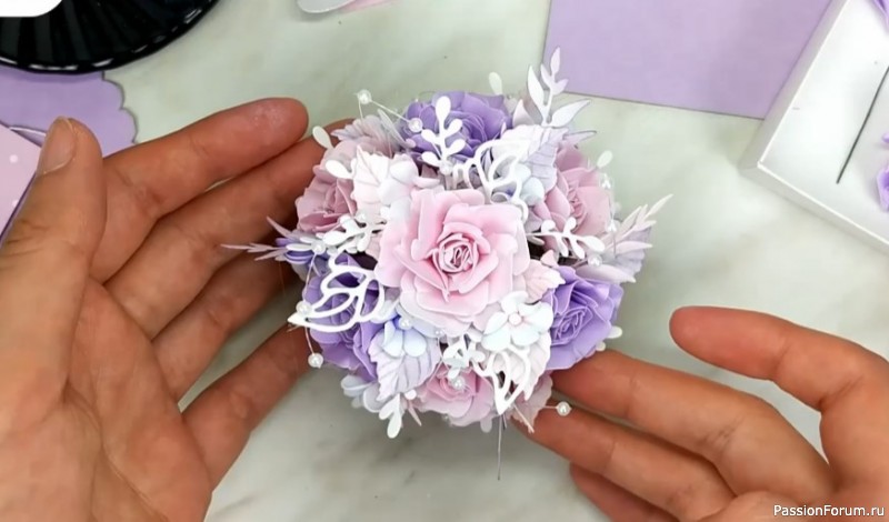 Миниатюрный букет из фоамирана. Видео МК