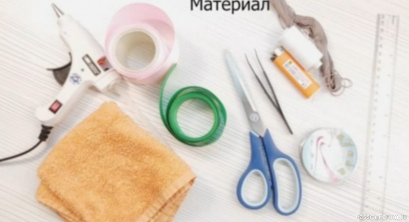 Цветок сакуры в технике канзаши. Видео МК