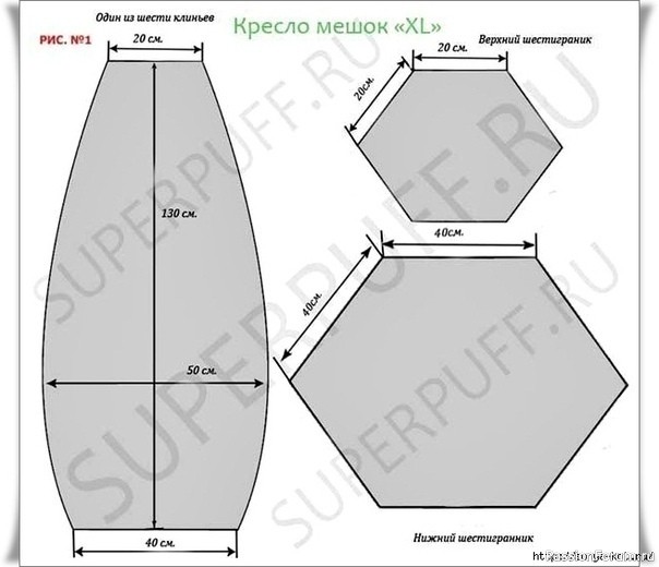 Кресло-мешок своими руками. Выкройки