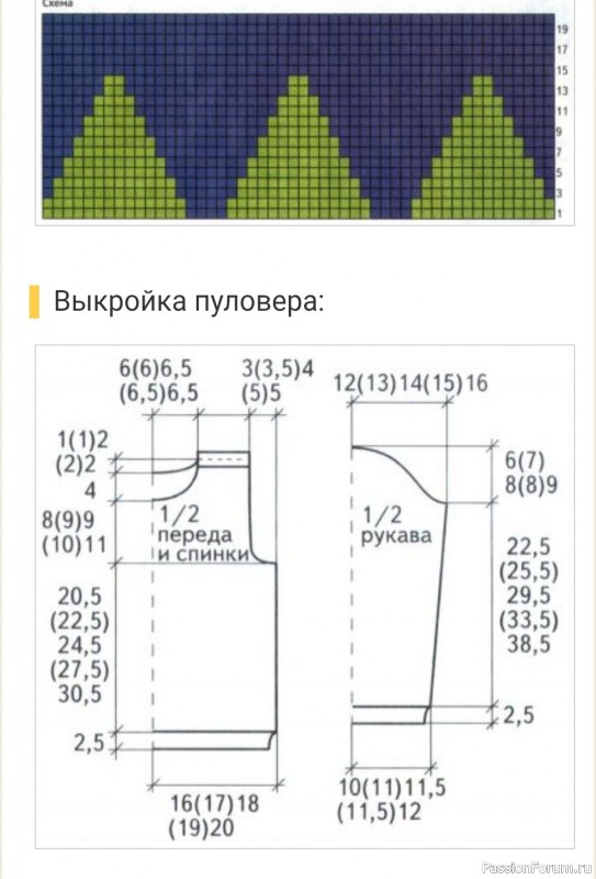 Пуловер с треугольниками на мальчика. Описание