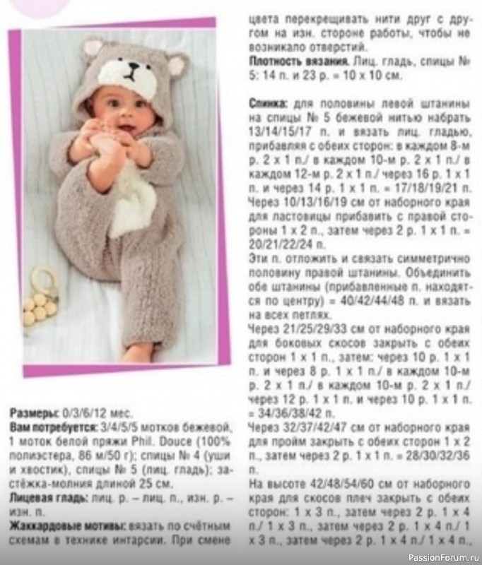 Комбинезон спицами. Схема