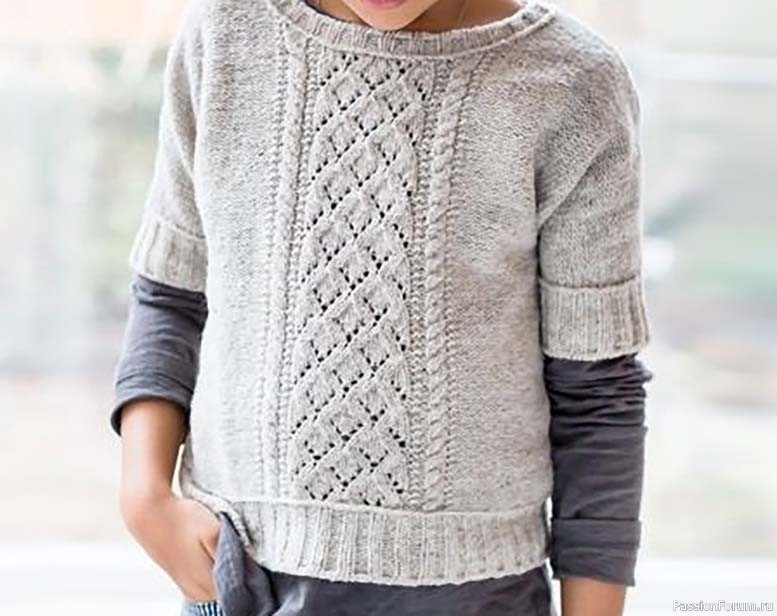 Пуловер с коротким рукавом для девочки. Схема