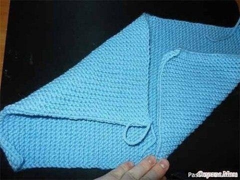 Манишка из прямоугольника спицами. МК