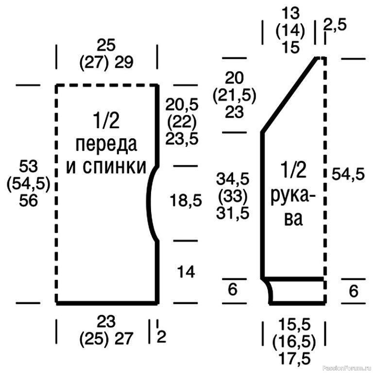 Джемпер с широким вырезом горловины. Описание