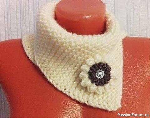 Манишка из прямоугольника спицами. МК