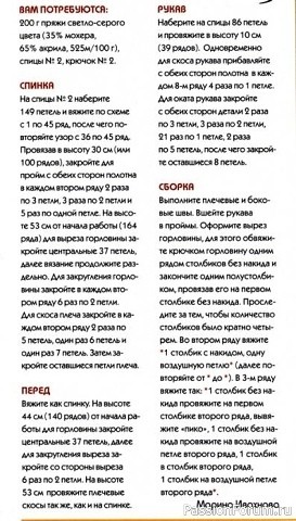 Летняя ажурная кофточка. Схема