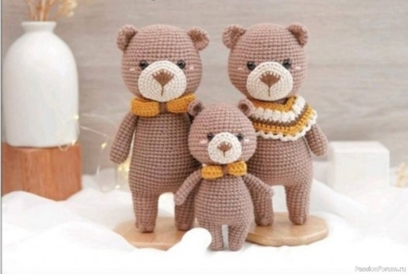 Три медведя крючком. МК