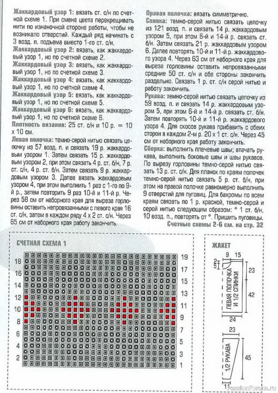 Жакет жаккардовым узором. МК
