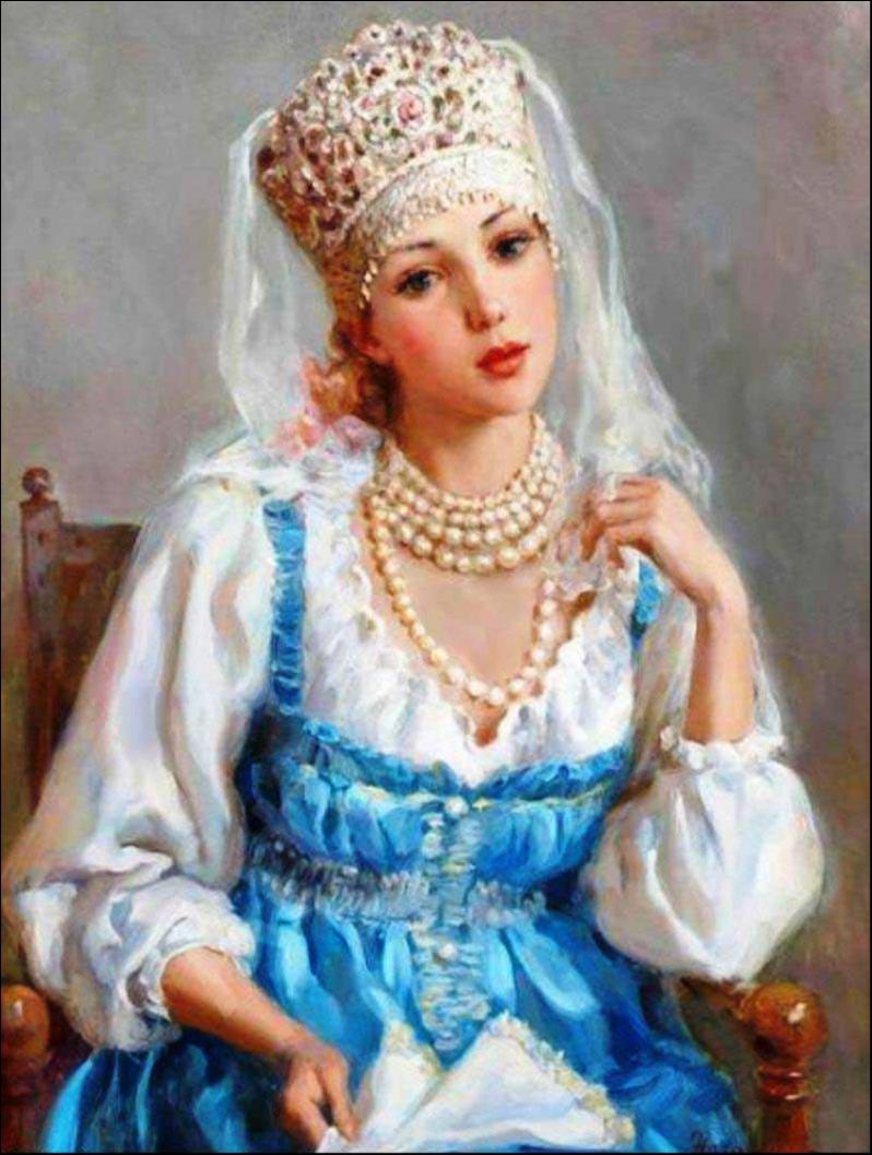 Русский костюм в живописи.