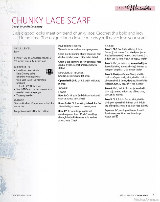 Вязаные проекты крючком в журнале «Crochet World Specials - Late Spring 2024»