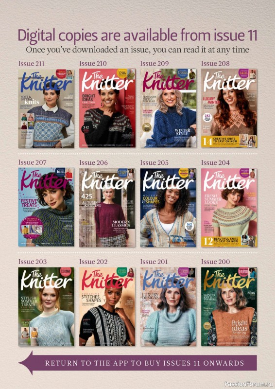 Вязаные проекты спицами в журнале «The Knitter №216 2025»