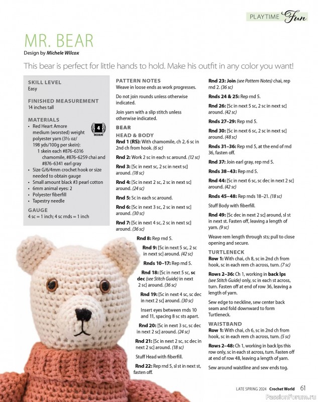 Вязаные проекты крючком в журнале «Crochet World Specials - Late Spring 2024»