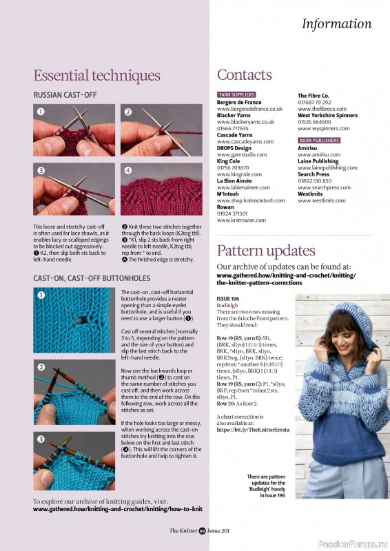 Вязаные проекты спицами в журнале «The Knitter №201 2024»