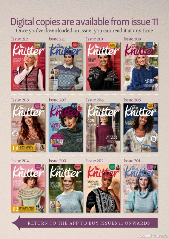 Вязаные проекты спицами в журнале «The Knitter №217 2025»