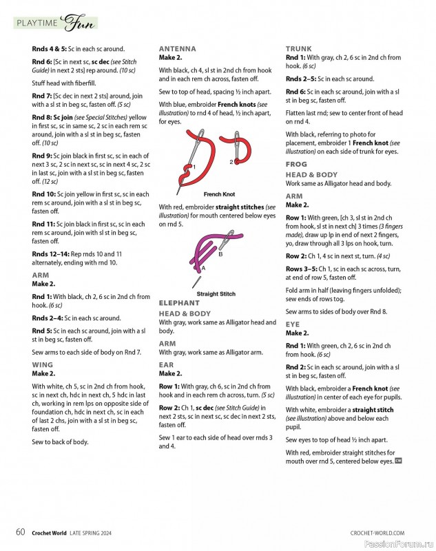 Вязаные проекты крючком в журнале «Crochet World Specials - Late Spring 2024»