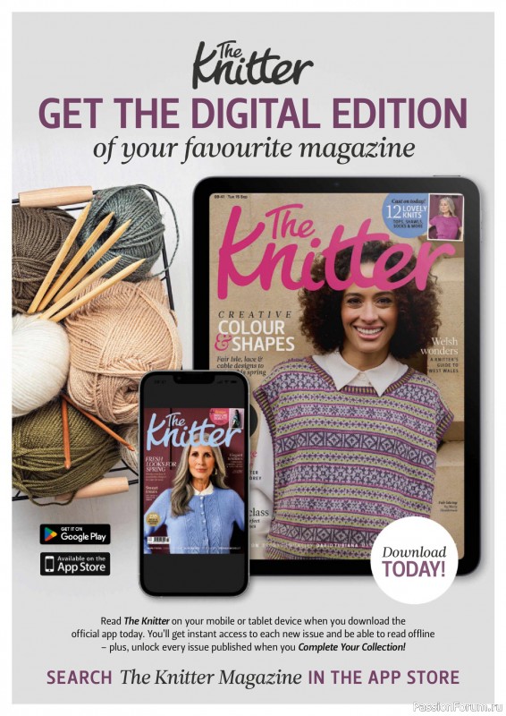 Вязаные проекты спицами в журнале «The Knitter №216 2025»