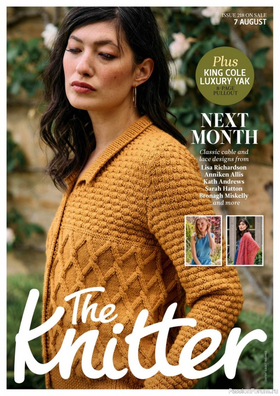 Вязаные проекты спицами в журнале «The Knitter №217 2025»