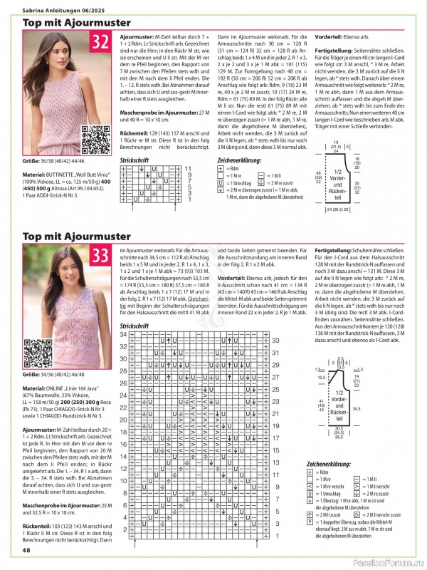 Вязаные модели в журнале «Sabrina №6 2025 German»