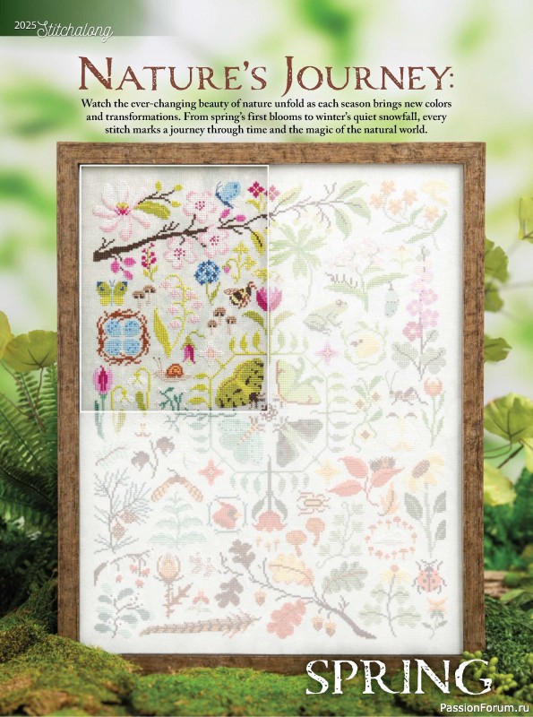 Коллекция вышивки в журнале «Just CrossStitch - Spring 2025»