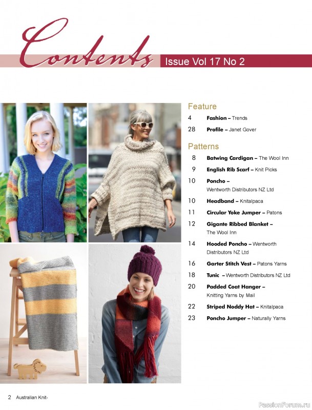 Вязаные модели спицами в журнале «Australian Knitting Vol. 17 №2 2025»