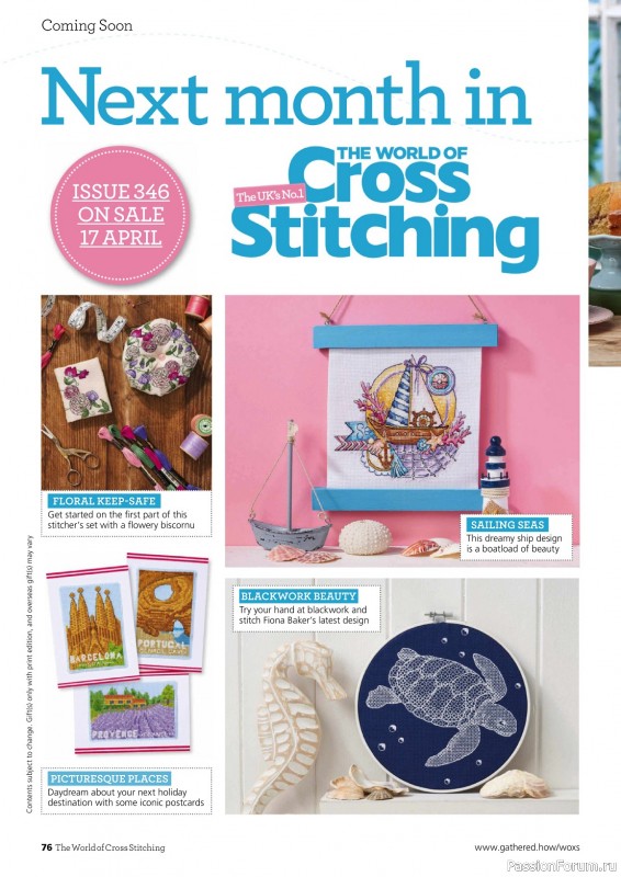 Коллекция вышивки в журнале «The World of Cross Stitching №345 2024»
