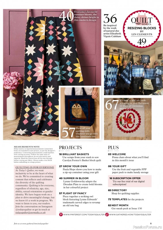 Коллекция проектов для рукодельниц в журнале «Todays Quilter №129 2025»