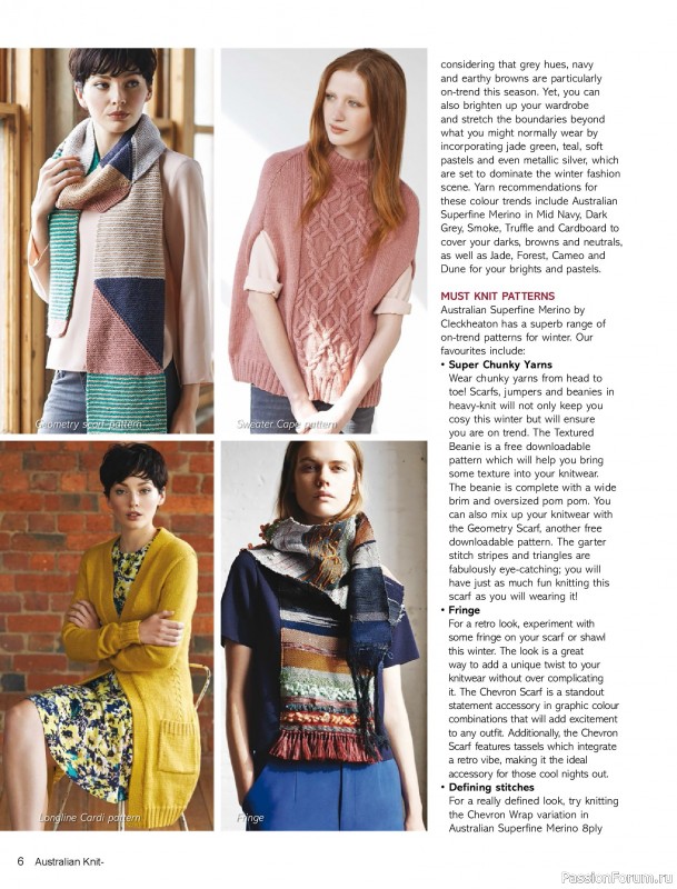 Вязаные модели спицами в журнале «Australian Knitting Vol. 17 №2 2025»