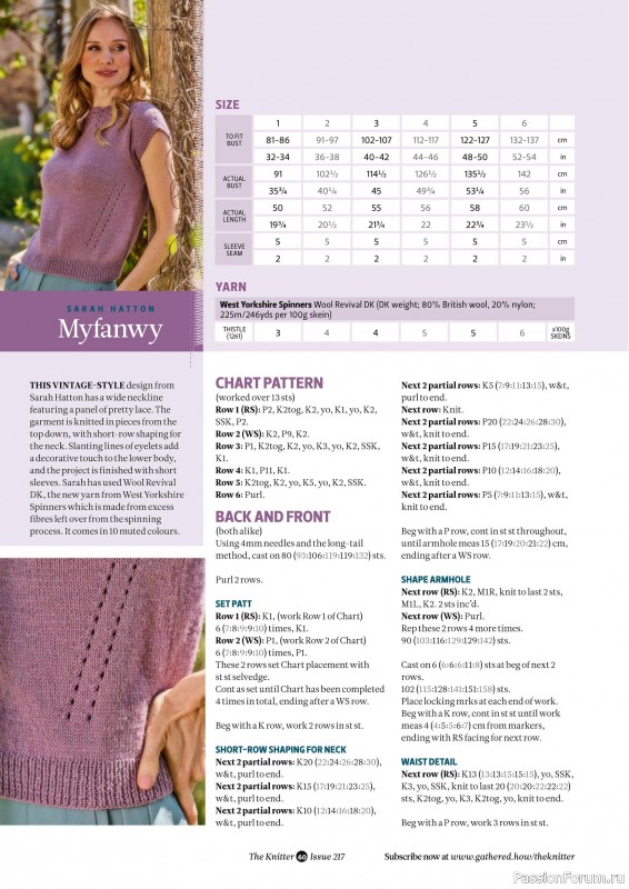 Вязаные проекты спицами в журнале «The Knitter №217 2025»