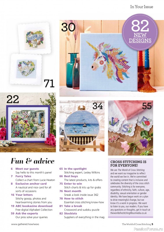 Коллекция вышивки в журнале «The World of Cross Stitching №361 2025»