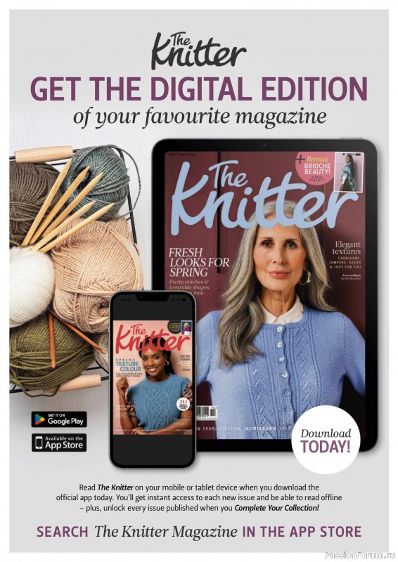Вязаные проекты спицами в журнале «The Knitter №215 2025»