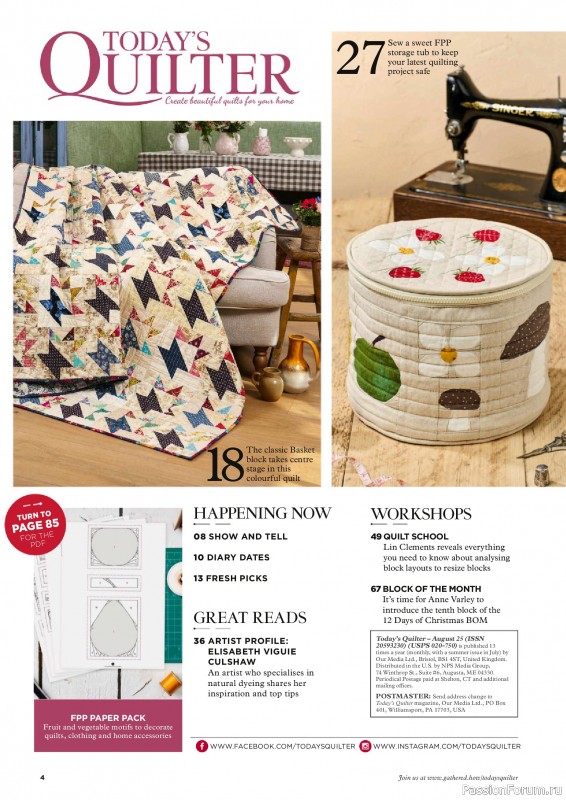 Коллекция проектов для рукодельниц в журнале «Todays Quilter №129 2025»