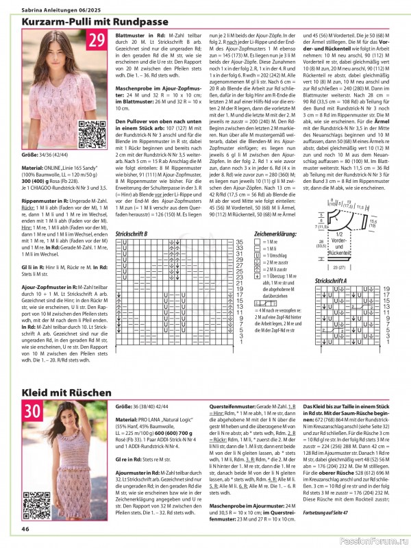 Вязаные модели в журнале «Sabrina №6 2025 German»