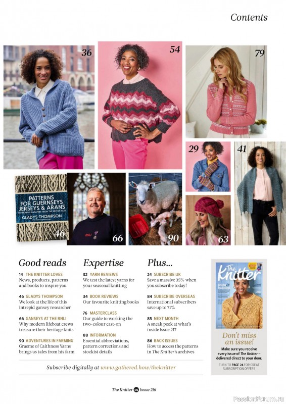 Вязаные проекты спицами в журнале «The Knitter №216 2025»
