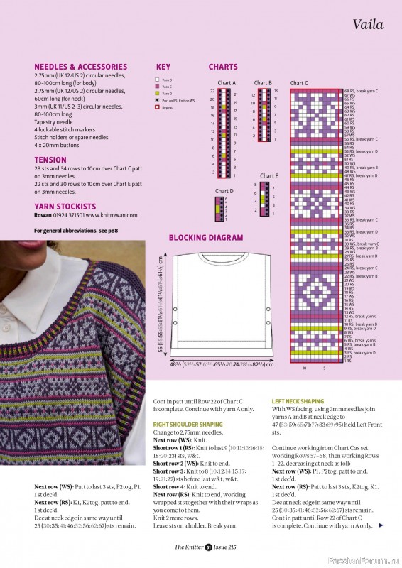 Вязаные проекты спицами в журнале «The Knitter №215 2025»