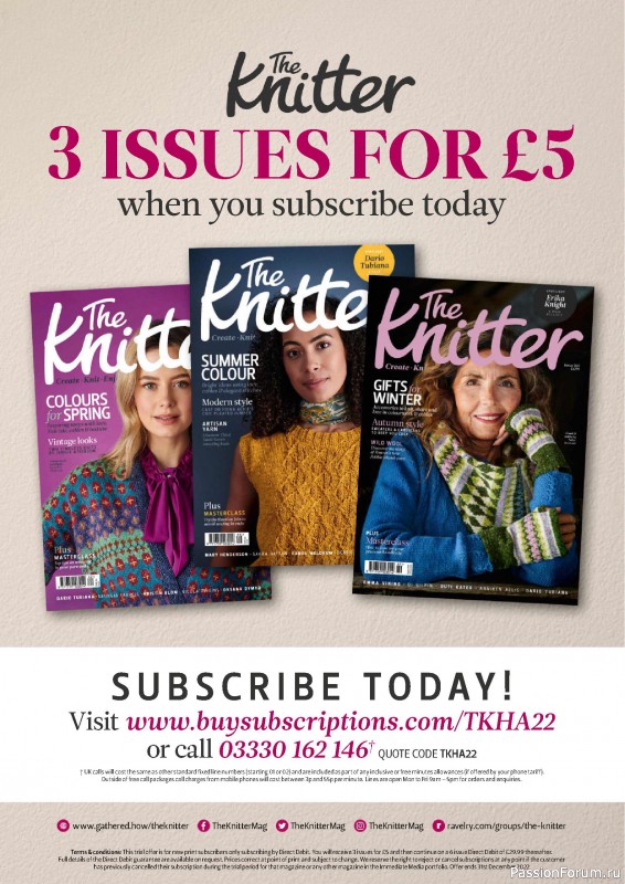Вязаные модели спицами в журнале «Simply Knitting №222 2022»