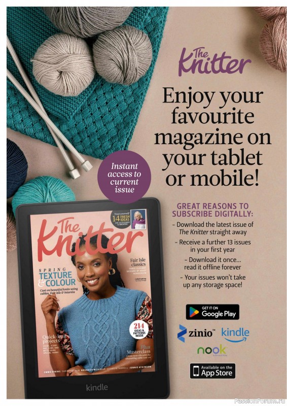Вязаные проекты спицами в журнале «The Knitter №217 2025»