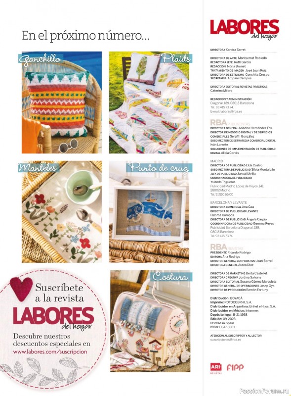 Коллекция проектов для рукодельниц в журнале «Labores del hogar №762 2023»