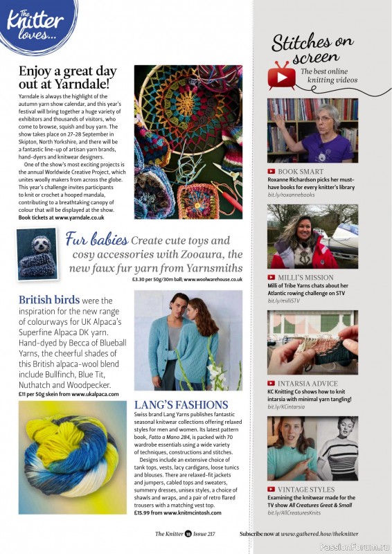 Вязаные проекты спицами в журнале «The Knitter №217 2025»