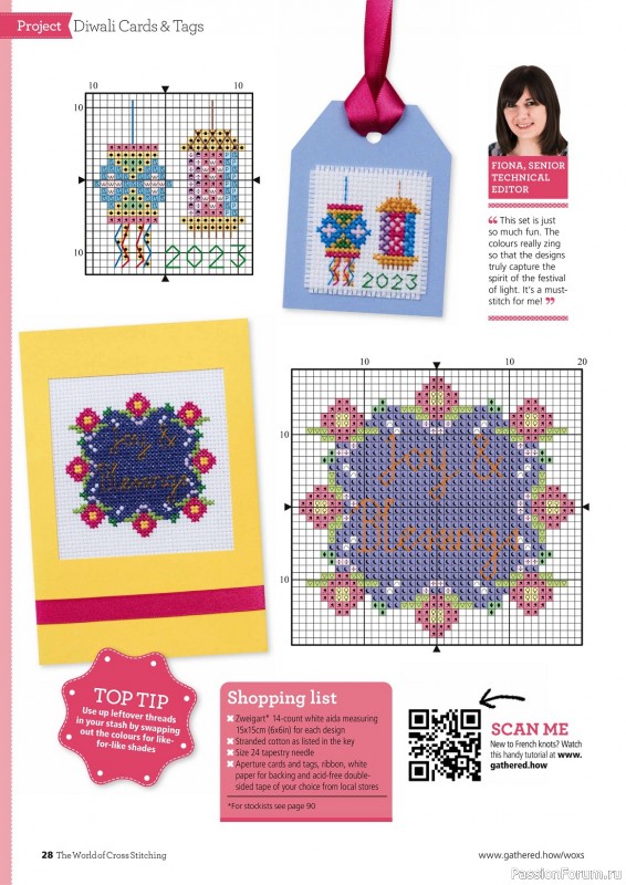 Коллекция вышивки в журнале «The World of Cross Stitching №400 2023»