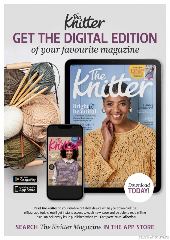 Вязаные проекты спицами в журнале «The Knitter №217 2025»