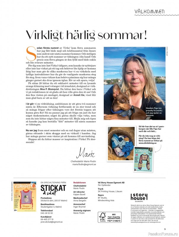 Коллекция проектов для рукодельниц в журнале «Stickat & Sant - Virka! Specialtidning - Juli 2025»