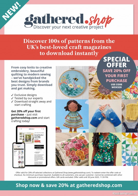 Коллекция вышивки в журнале «The World of Cross Stitching №361 2025»