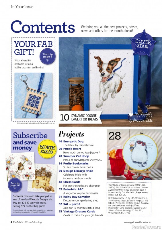 Коллекция вышивки в журнале «The World of Cross Stitching №359 2025»
