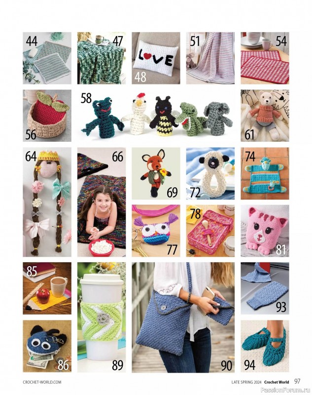 Вязаные проекты крючком в журнале «Crochet World Specials - Late Spring 2024»