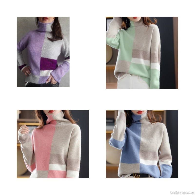 Collage sweater в технике ИНТАРСИЯ.