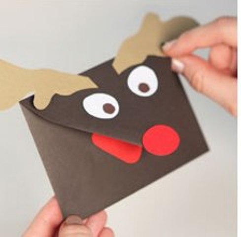 Как сделать сюрприз конверт на Новый год из бумаги