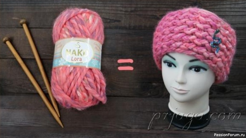 Повязка из толстой пряжи спицами. Описание