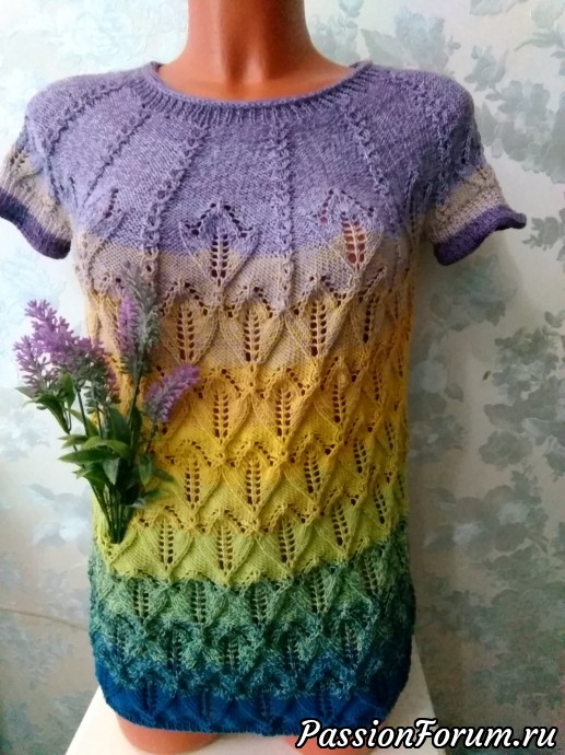 Летняя кофточка размер 46-50 из пряжи YarnArt FLAoWERS
